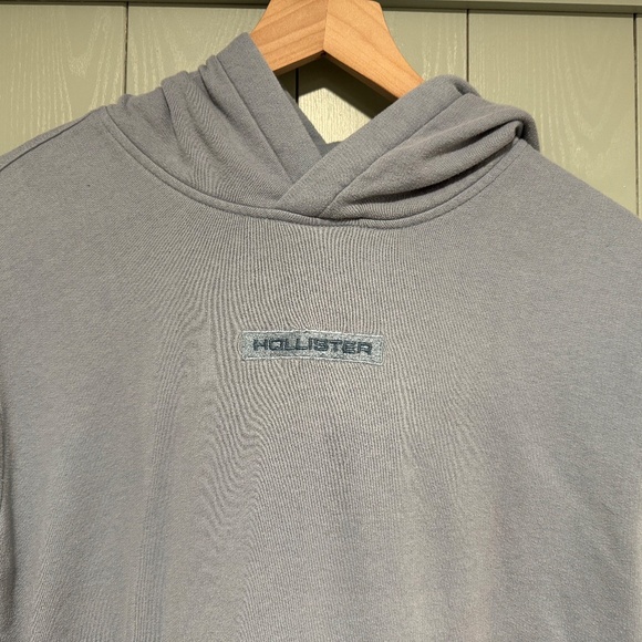 Hollister Men's Logo Hoodie Pullover Sweatshirt Light Blue - Men's XS - Picture 3 of 5
